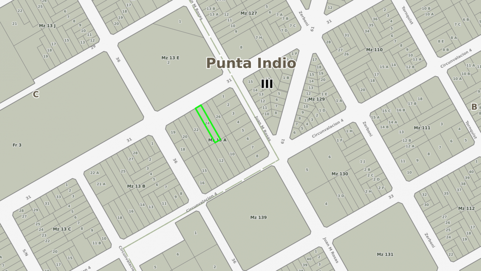 Lote De 10x60 En Calle 31 E/ Circ 12 Y 36 De Veronica, Partido De Punta Indio.