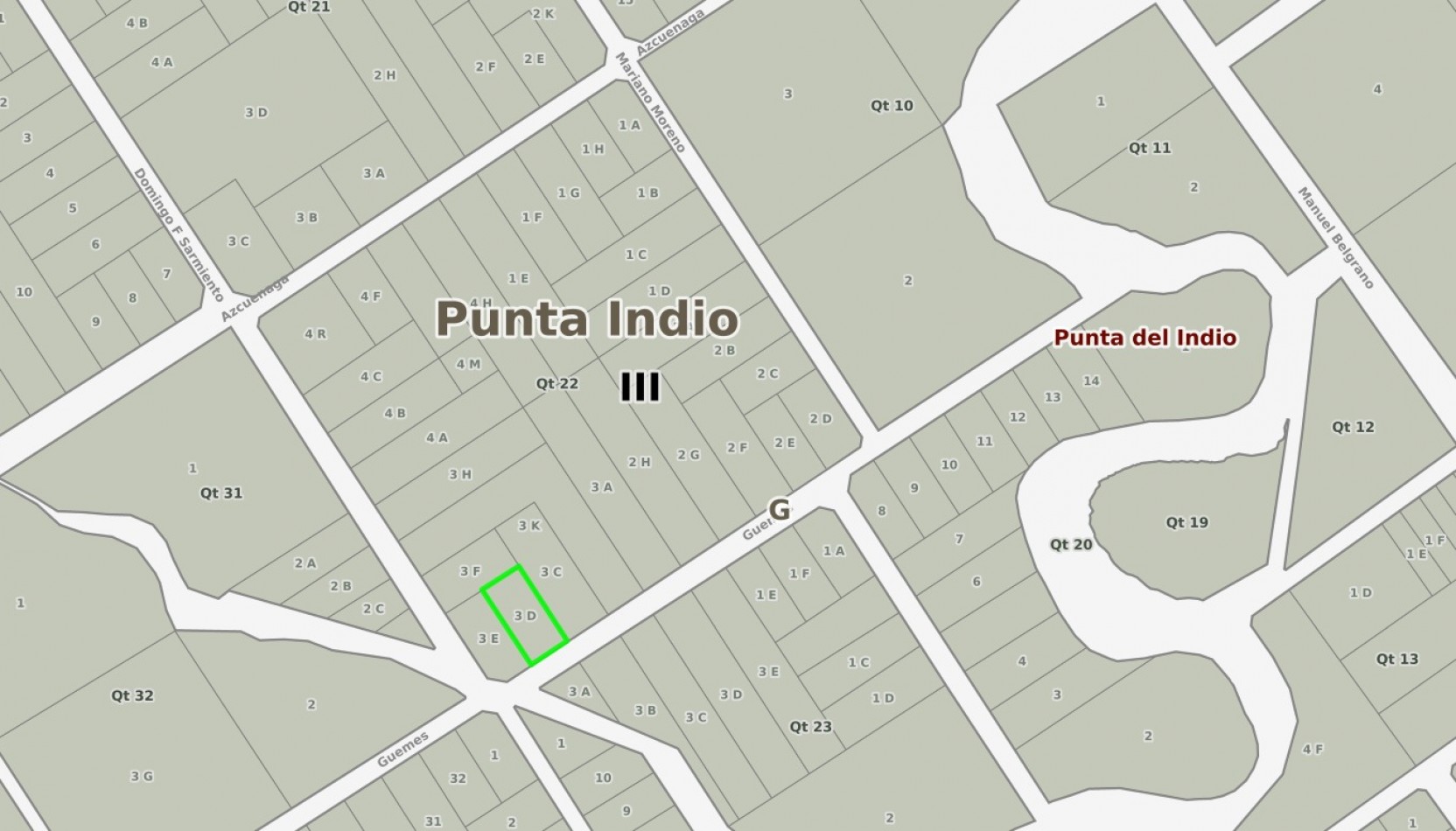 Lote de 20x40 en calle Guemes entre Moreno y Sarmiento, Punta Indio